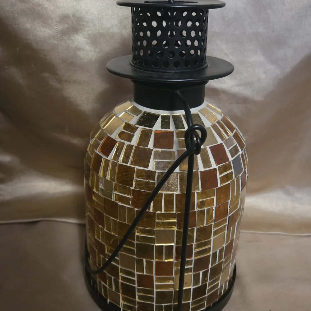 PartyLite Global Fusion Mosaic Candle Lantern Hurricane Retired Moroccan Style